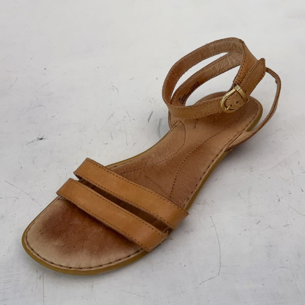 Born Mai Easy Leather Strappy Sandals Womens 9 Tan Ankle Strap Comfort Boho